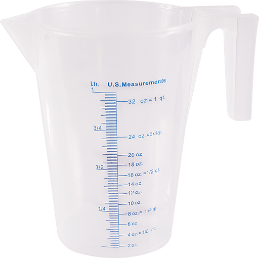 [HC-2843] Embudo Marsh vaso medidor plástico de 1 litro transparente - HC-2843