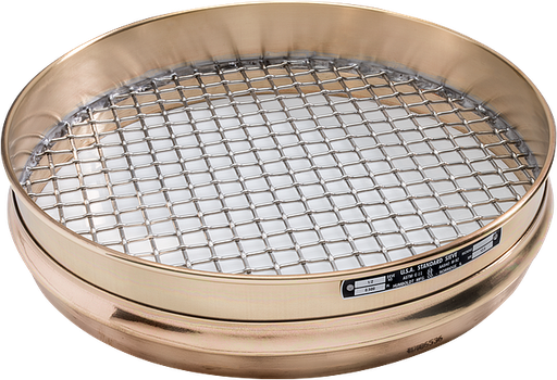 [H-3932FS500] Tamiz 12'' diám, No. 500 (25 µm), Media Altura, Marco Latón, Malla Inoxidable - H-3932FS500
