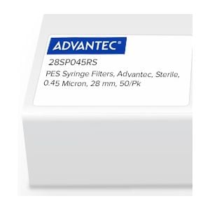 [S_28SP045RS] Filtro de jeringa de polietersulfona (PES) Advantec estéril 0 45 micrones 28 mm paquete de 50 - S_28SP045RS