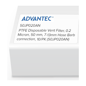 [S_50JP020AN] Filtro de ventilación desechable de PTFE 0 2 micrones 50 mm conexión para manguera de 7-13 mm paquete de 10 - S_50JP020AN