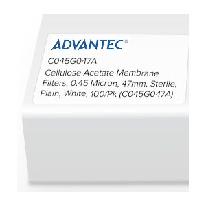 [S_C045G047A] Filtros de membrana de acetato de celulosa 0 45 micras 47 mm estériles lisos blancos paquete de 100 - S_C045G047A