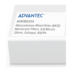 [S_A080B025A] Filtros de membrana de éster mixto de nitrocelulosa (MCE) 0 8 micras 25 mm con rejilla paquete de 100 - S_A080B025A