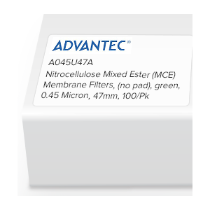 [S_A045U047A] Filtros de membrana de éster mixto de nitrocelulosa (MCE) (sin almohadilla) verdes 0 45 micrones 47 mm paquete de 100 - S_A045U047A
