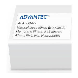 [S_A045G047J] Filtros de membrana de éster mixto de nitrocelulosa (MCE) Advantec 0 45 micrones 47 mm lisos con borde hidrofóbico estériles sin almohadilla paquete de 100 - S_A045G047J