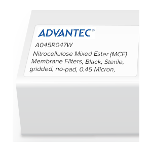 [S_A045R047W] Filtros de membrana de éster mixto de nitrocelulosa (MCE) Advantec negros estériles con rejilla sin almohadilla 0 45 micrones 47 mm paquete de 1000 - S_A045R047W