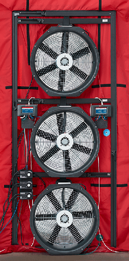 [BD3-KIT-030] Sistema Minneapolis Blower DoorTM 3 Ventiladores con 3 Manometros DG-1000