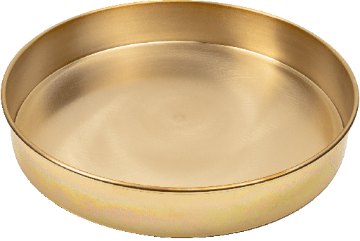 [INGCIVIL-592640] Bandeja de latón de 12" de diámetro y 2" (51 mm) de profundidad en el fondo, <span style="white-space: nowrap;">H-3922P</span>