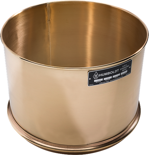 [H-3938CS3.000] Tamiz estándar de 12" de diámetro, 3" (75 mm) de marco de latón, malla de acero inoxidable, 8" de profundidad