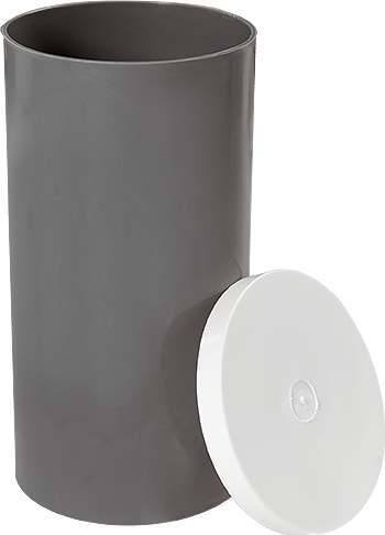 [H-3039P] Moldes cilíndricos de plástico desechables con tapa de plástico a presión, 51 x 102 mm (2" x 4"), caja de 84 unidades.