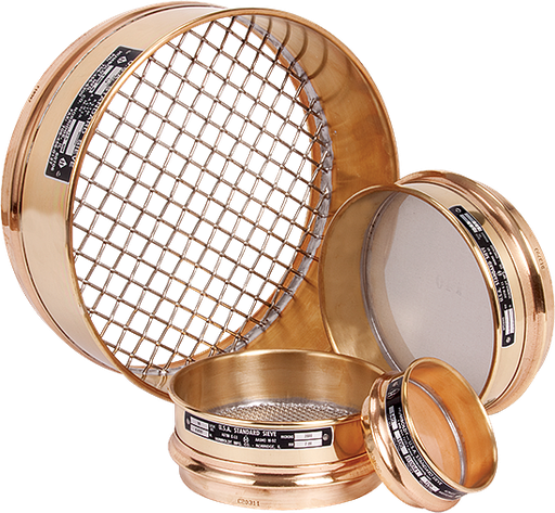 [H-3913F50] 3 pulgadas de diámetro, n.° 50 (1200 µm), marco de latón, tamiz de malla de latón