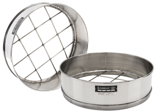 [H-4109.4S] Tamiz (criba) de 18'' de diametro, malla y marco de acero inoxidable de 4'' (100 mm)