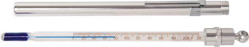 [H-3540] Termometro, varilla, tipo bolsillo, vastago de 6'' de largo, 0 a 220 °F