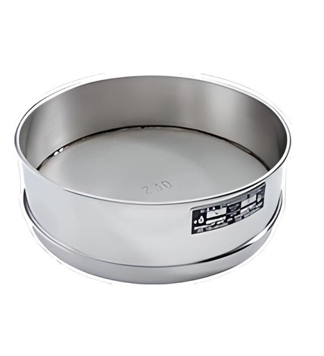 [filler_37535] Tamiz, 12'' de diametro, malla No.60 (250 µ), altura completa, marco y malla de acero inoxidable